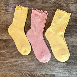 Yellow and Pink Ruffle Socks Set